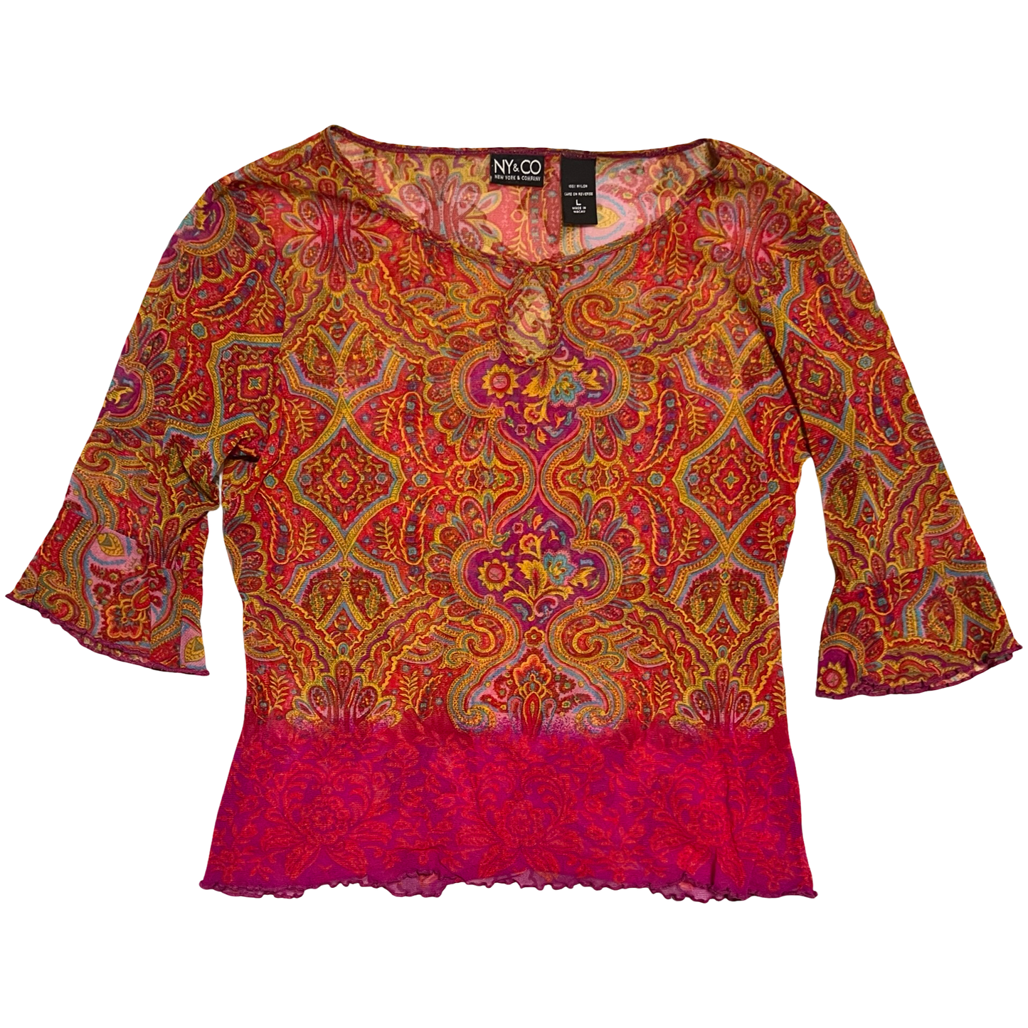 (L) new york & company mesh top