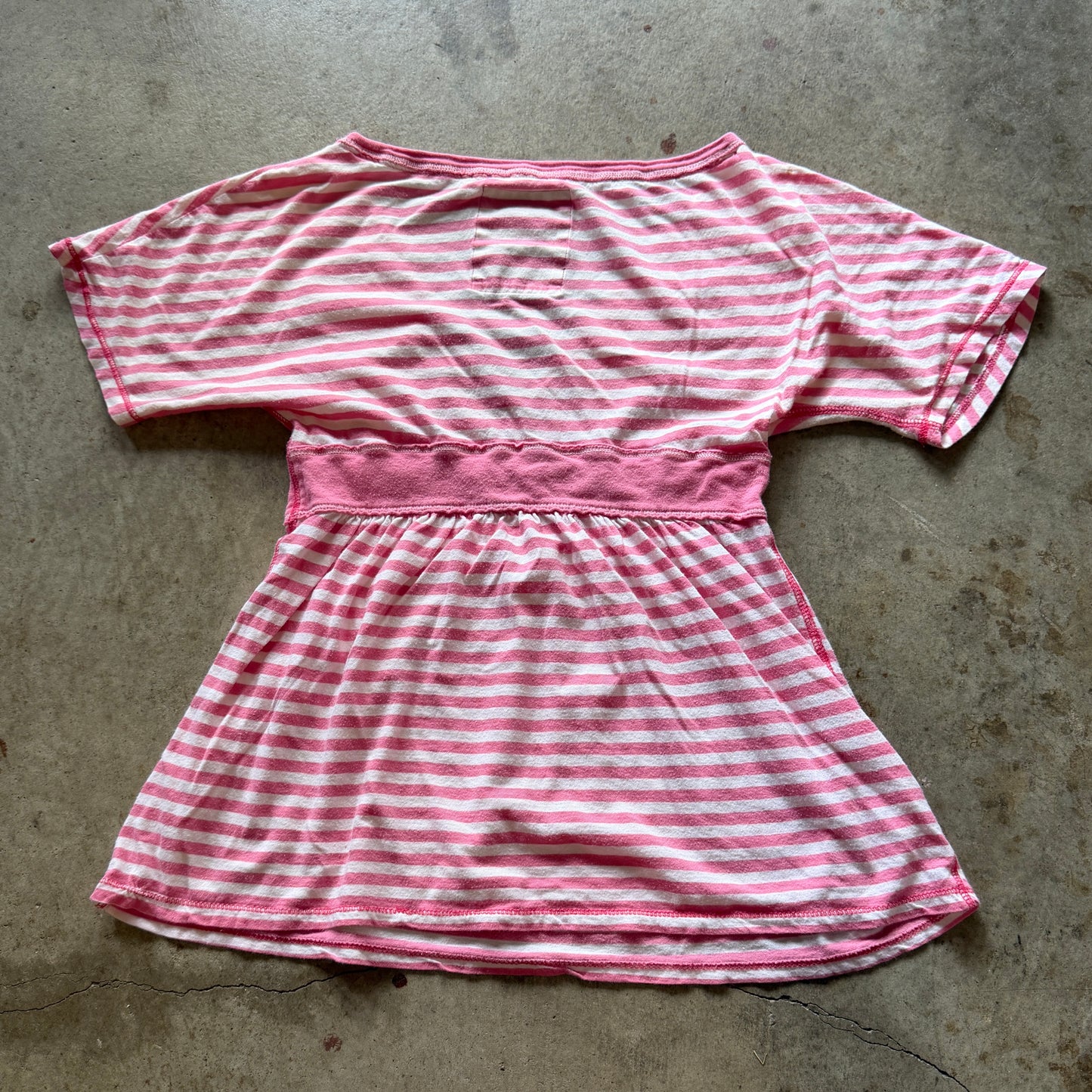 (M) Hollister pink & white striped babydoll top