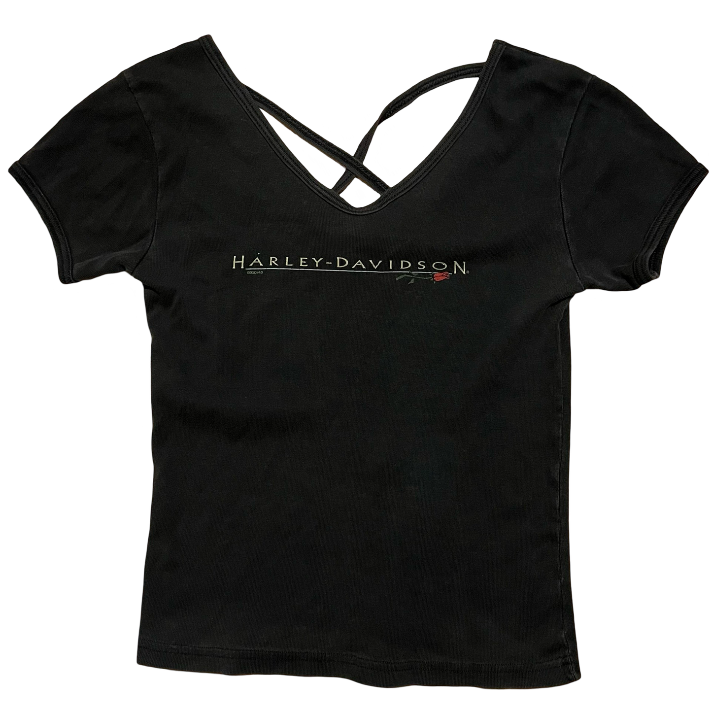 (M) 2002 cross back harley davidson tee