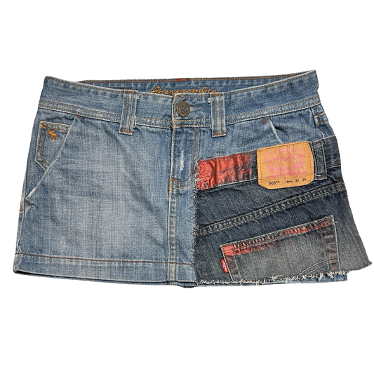 (0) abercrombie & fitch reworked mini skirt