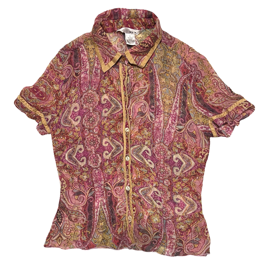 (6) WD NY silk sheer paisley top