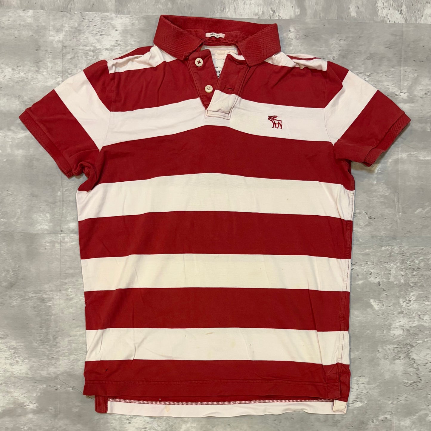 (L) Abercrombie & fitch muscle striped polo tee