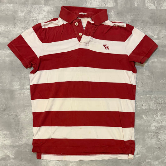 (L) Abercrombie & fitch muscle striped polo tee