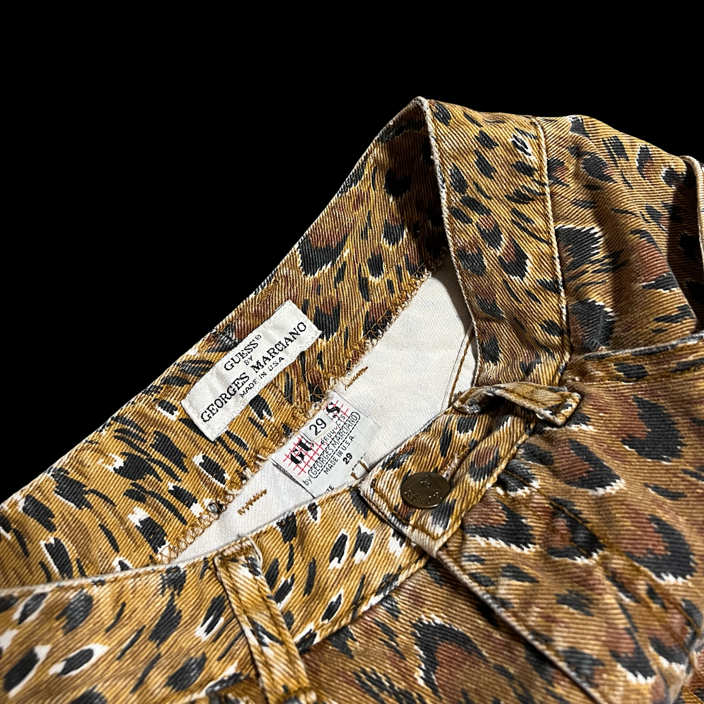 (29) vintage guess leopard pants