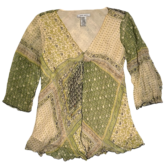 (6) nine west silk top (freebie)