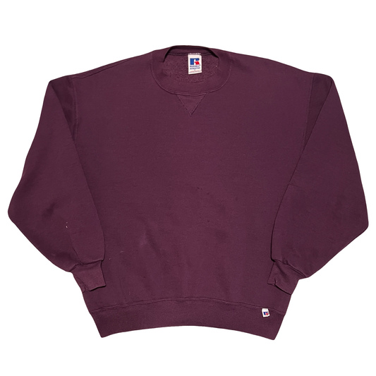 (L) purple russell crewneck