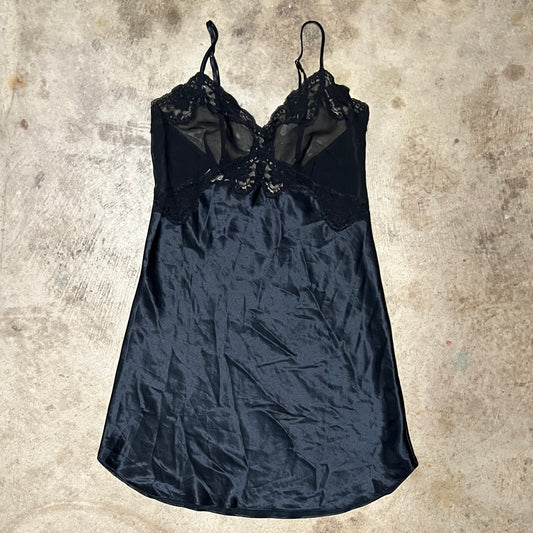 (S) Victoria’s Secret gold tag semi sheer mini slip dress