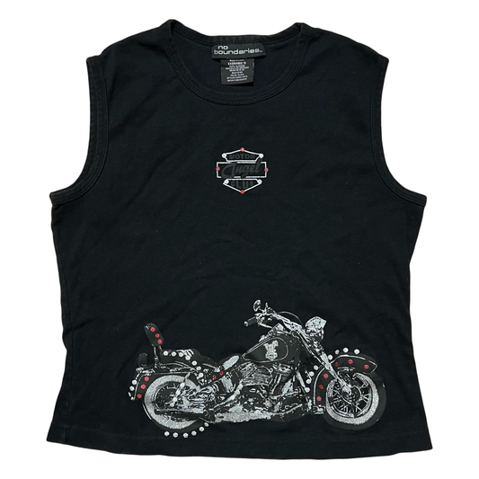 (L) no boundaries motor angel club tank top