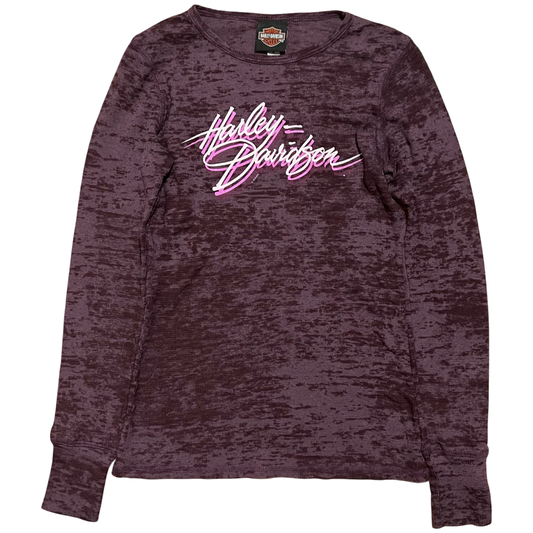 (M) 2010 sheer purple harley davidson long-sleeve