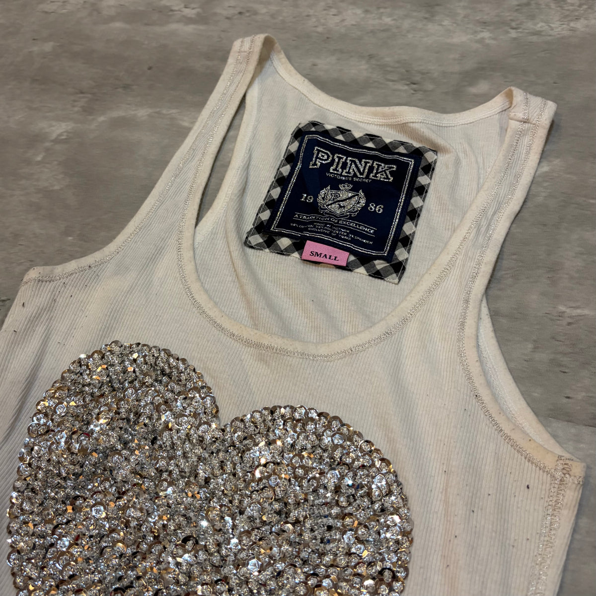 (S) ladies Victoria’s Secret beaded sequin heart tank