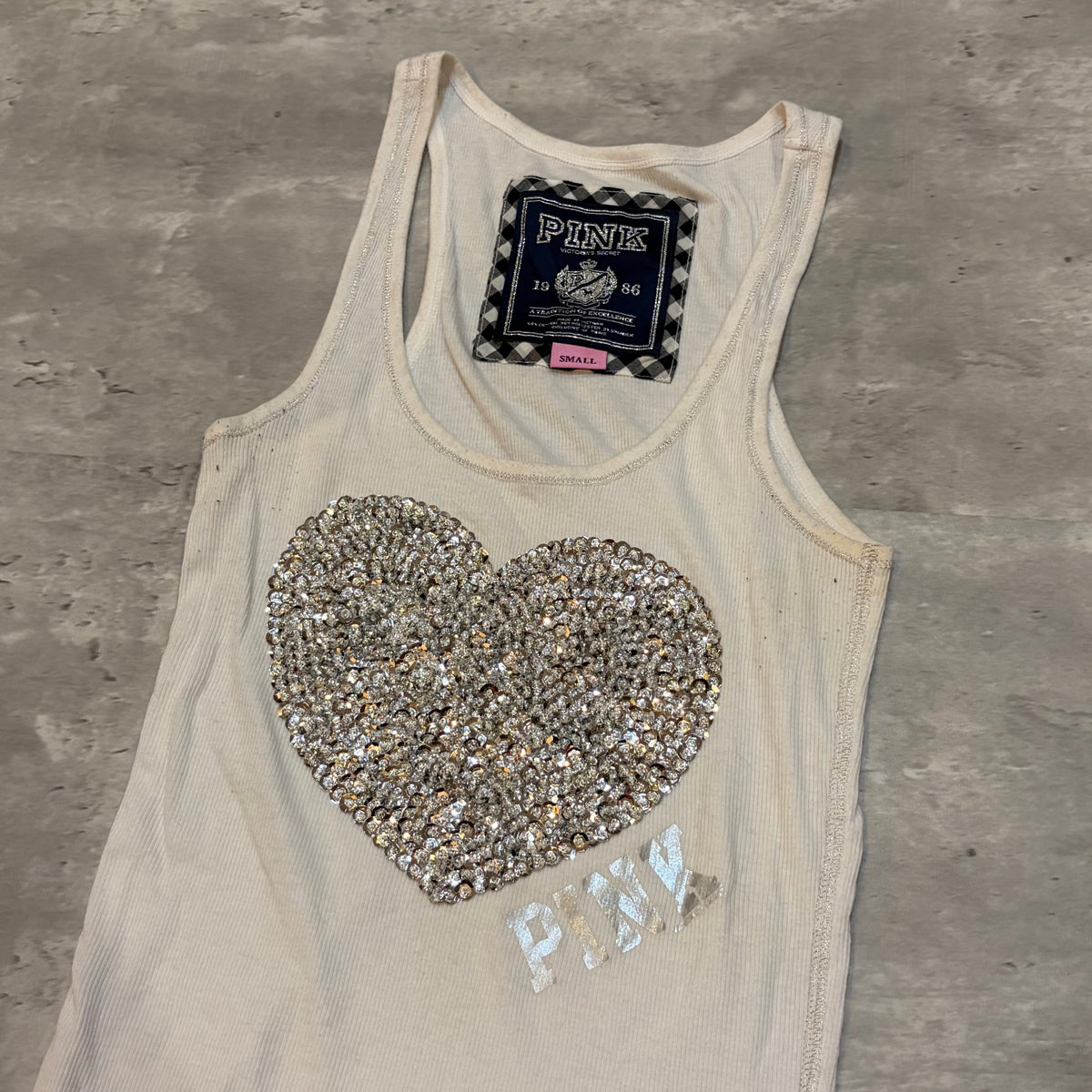 (S) ladies Victoria’s Secret beaded sequin heart tank