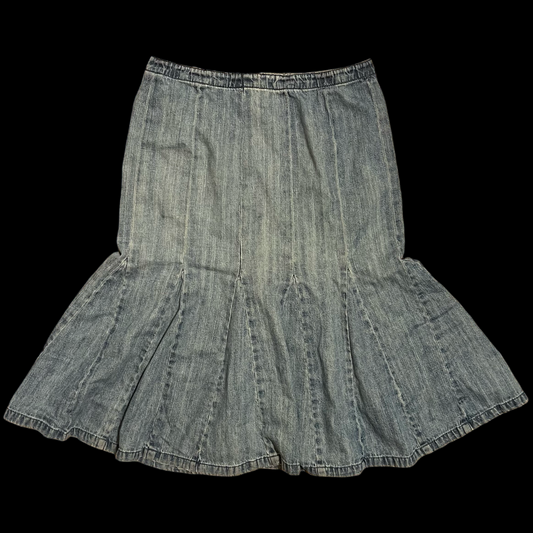 (4) city DKNY midi jean skirt