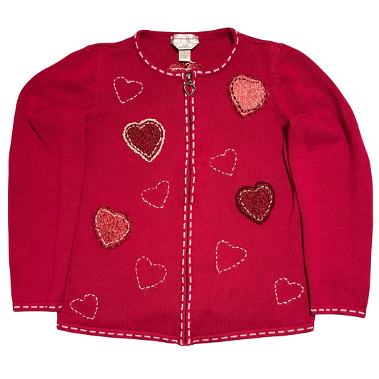 (M) christopher & banks hearts sweater zip-up