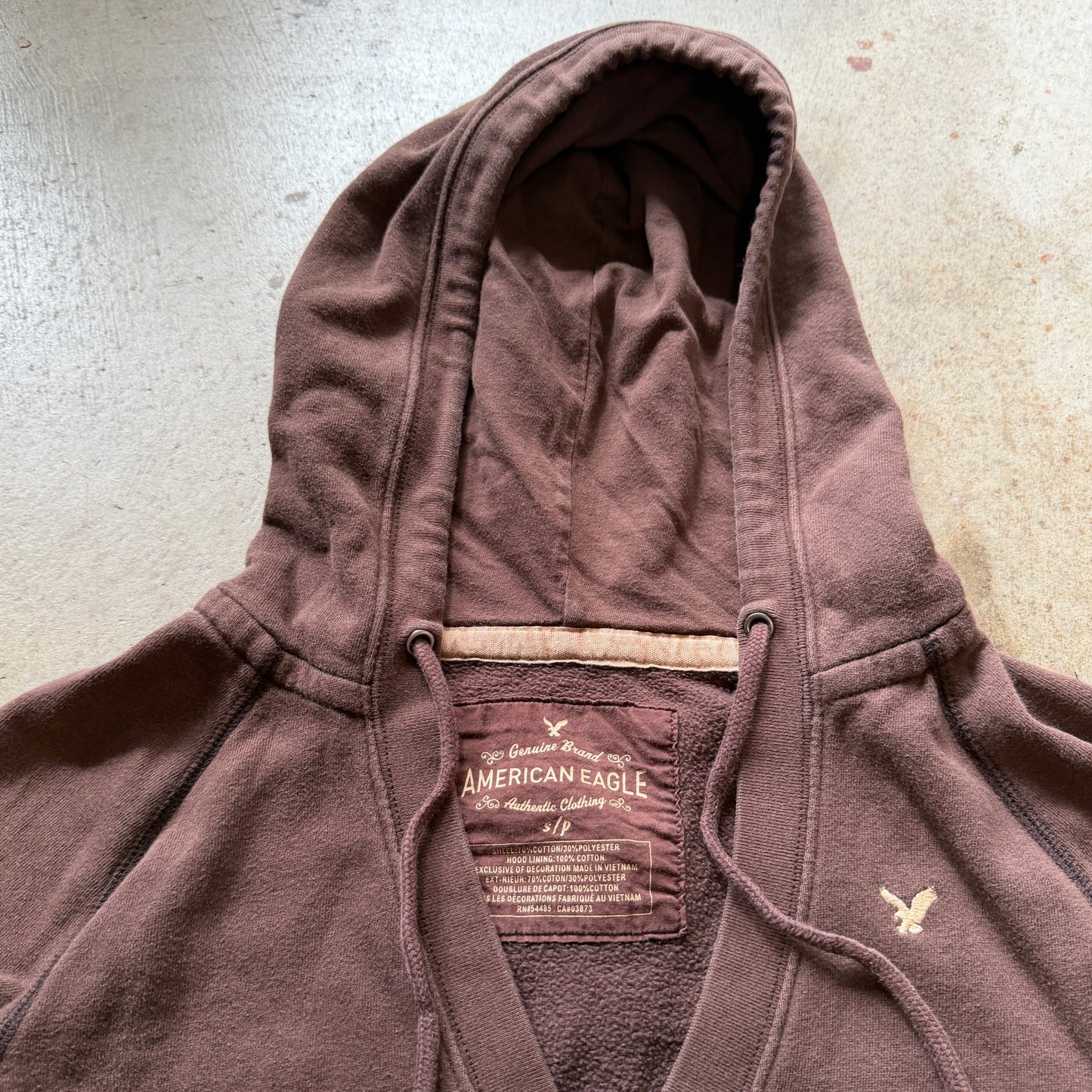 (S/P) ladies American eagle brown v neck hoodie