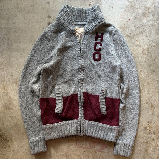 (M) Hollister cali bear sweater jacket