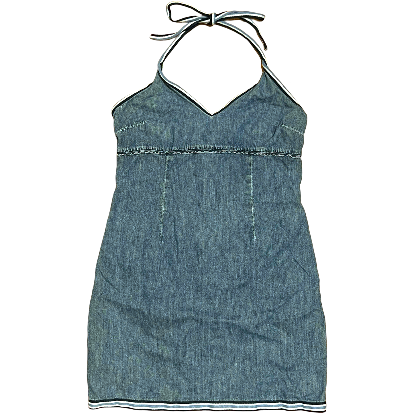 (2) old navy denim halter mini dress