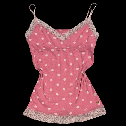 (L) victoria's secret pink polka dot tank top