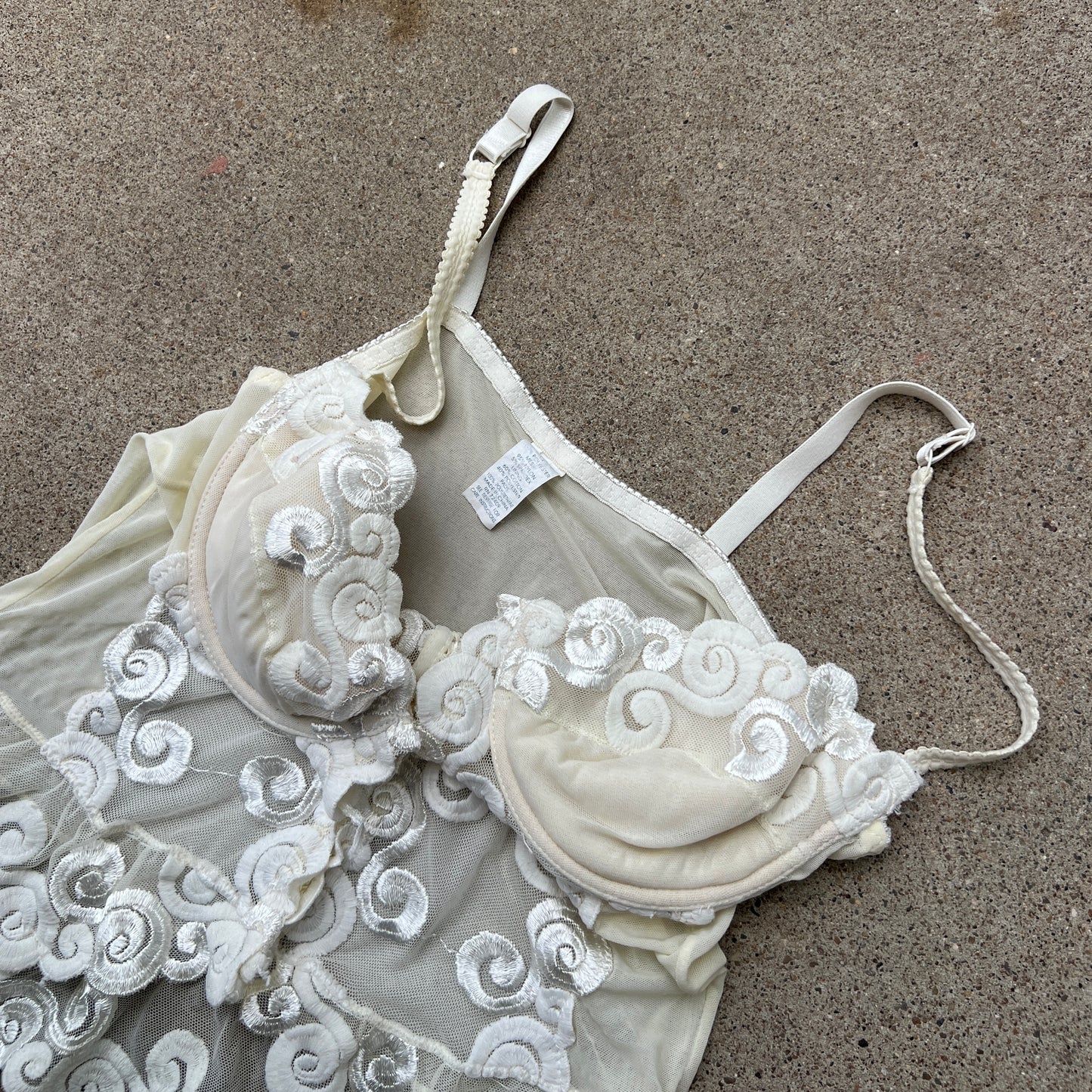 (L) Sheer corset top