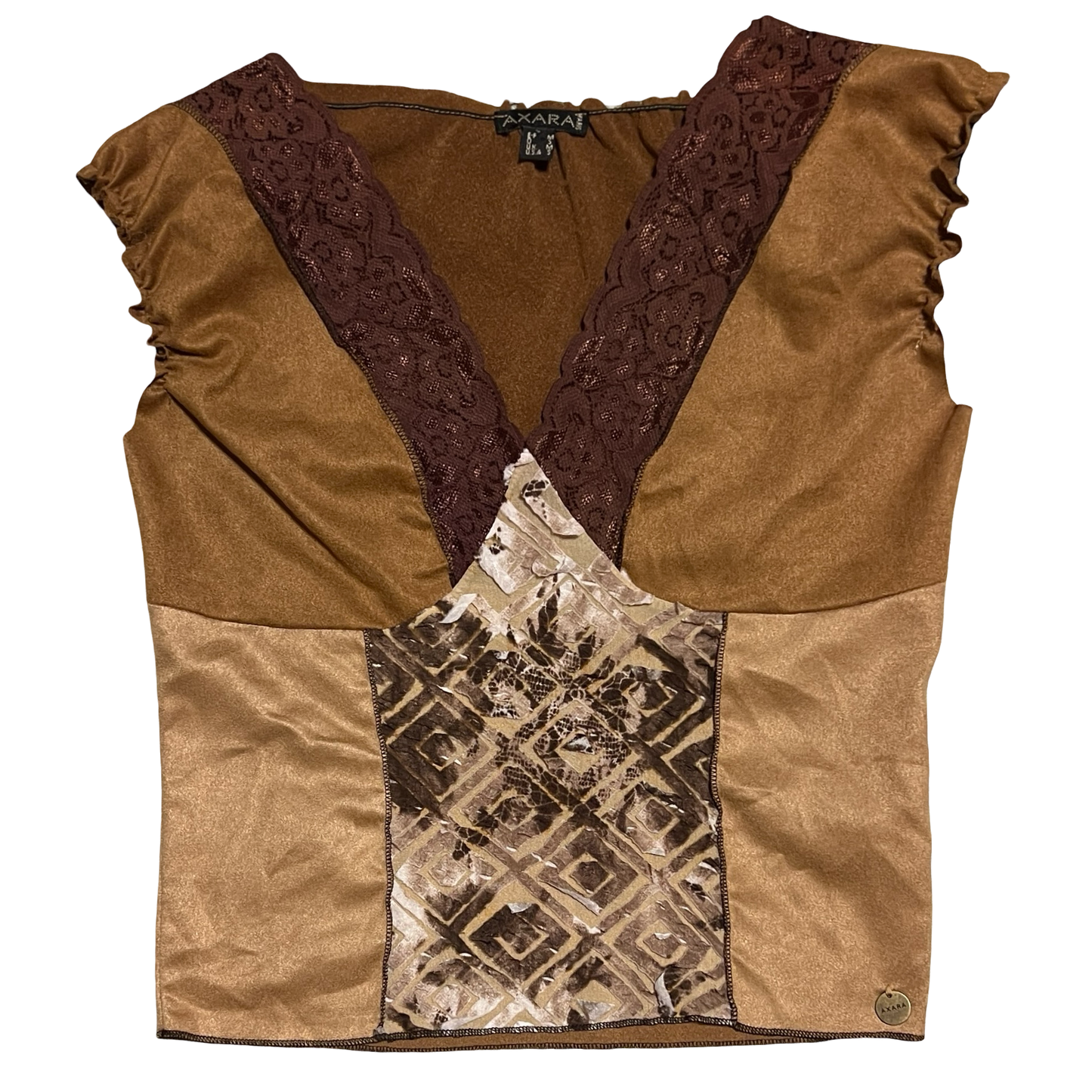 (usa S) axara brown tonals top