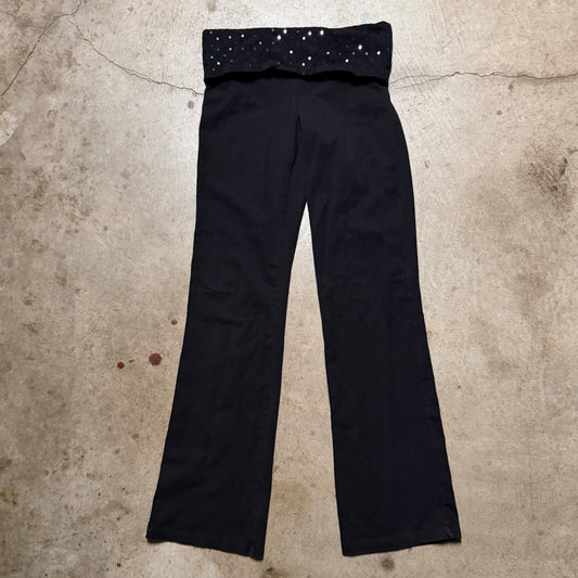 (S/P) ladies Victoria’s Secret pink lace bedazzled fold over leggings
