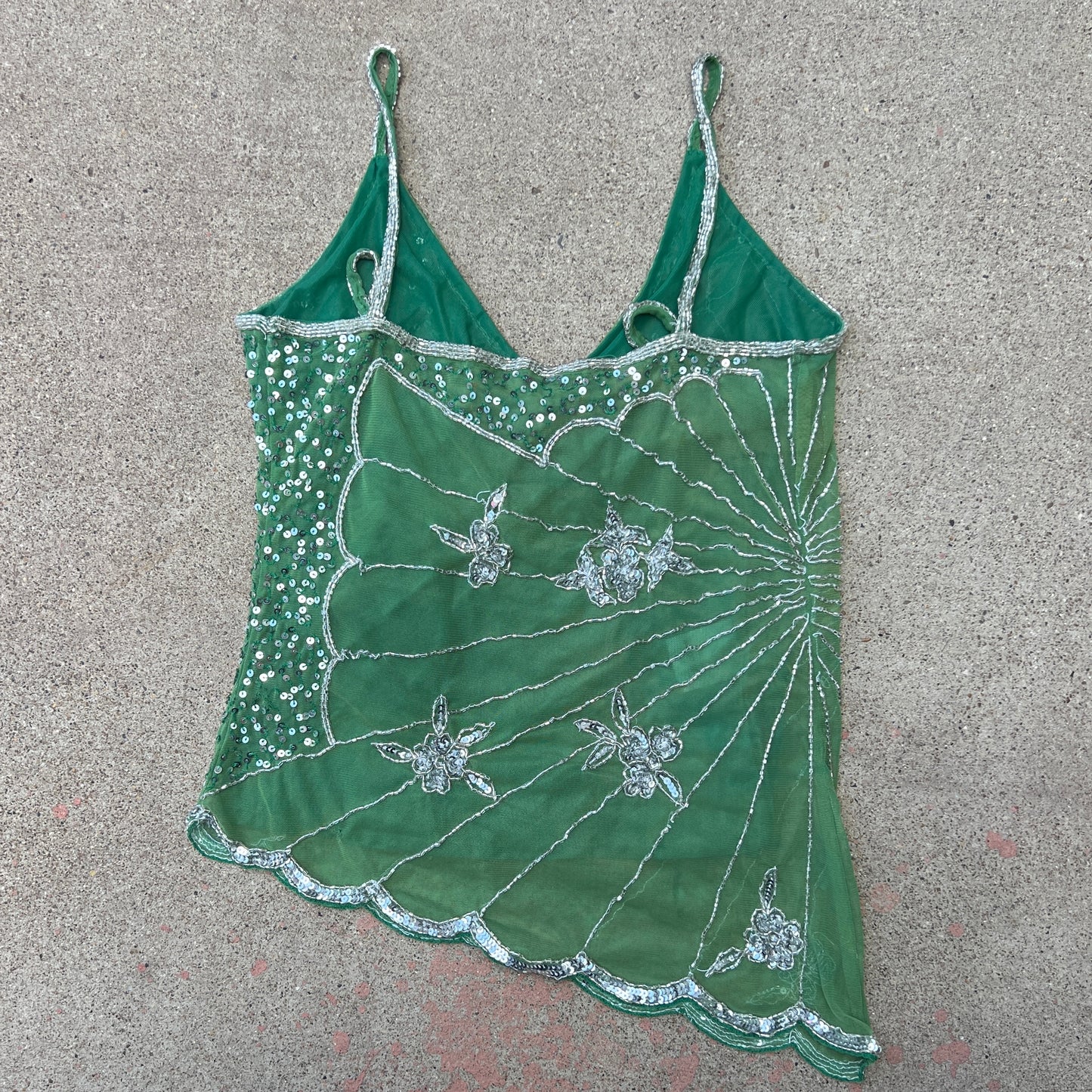 (S) sweet by miss me beaded butterfly top