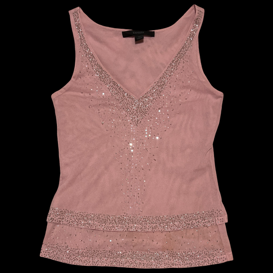 (XS) express mesh beaded top