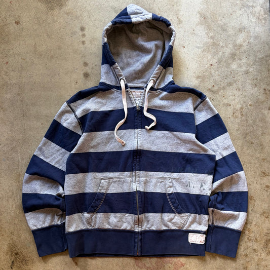(XL) American eagle outfitters striped zip up
