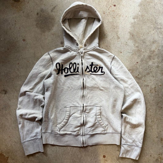 (L) Hollister grey zip up hoodie
