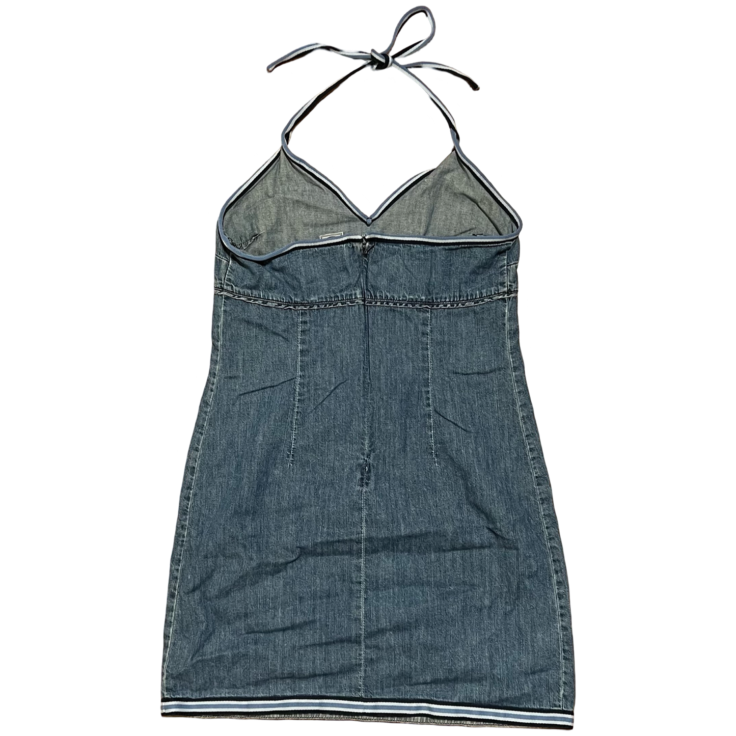 (2) old navy denim halter mini dress