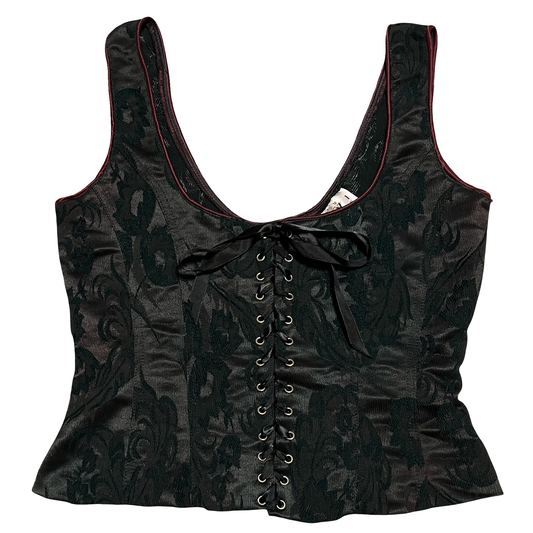 (S) vivi fashion usa forrest green corset top