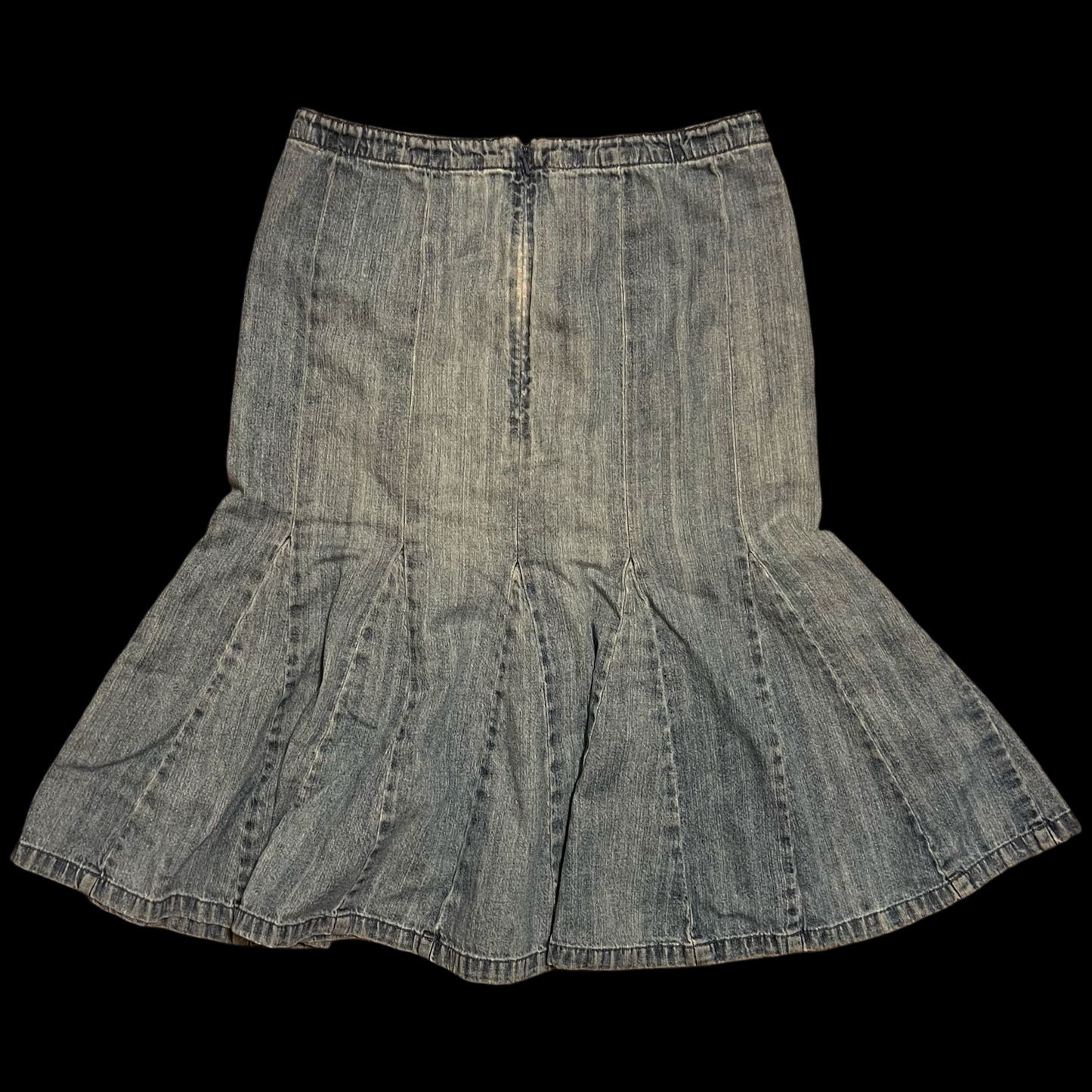 (4) city DKNY midi jean skirt