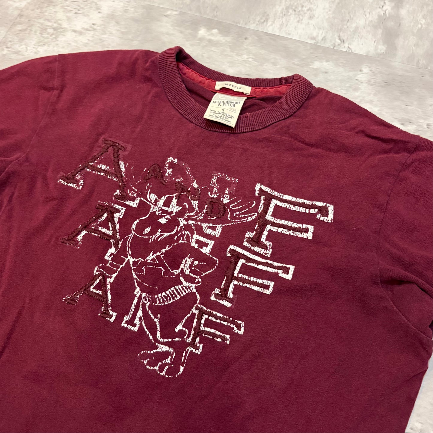 (S) Abercrombie & fitch moose muscle distressed tee
