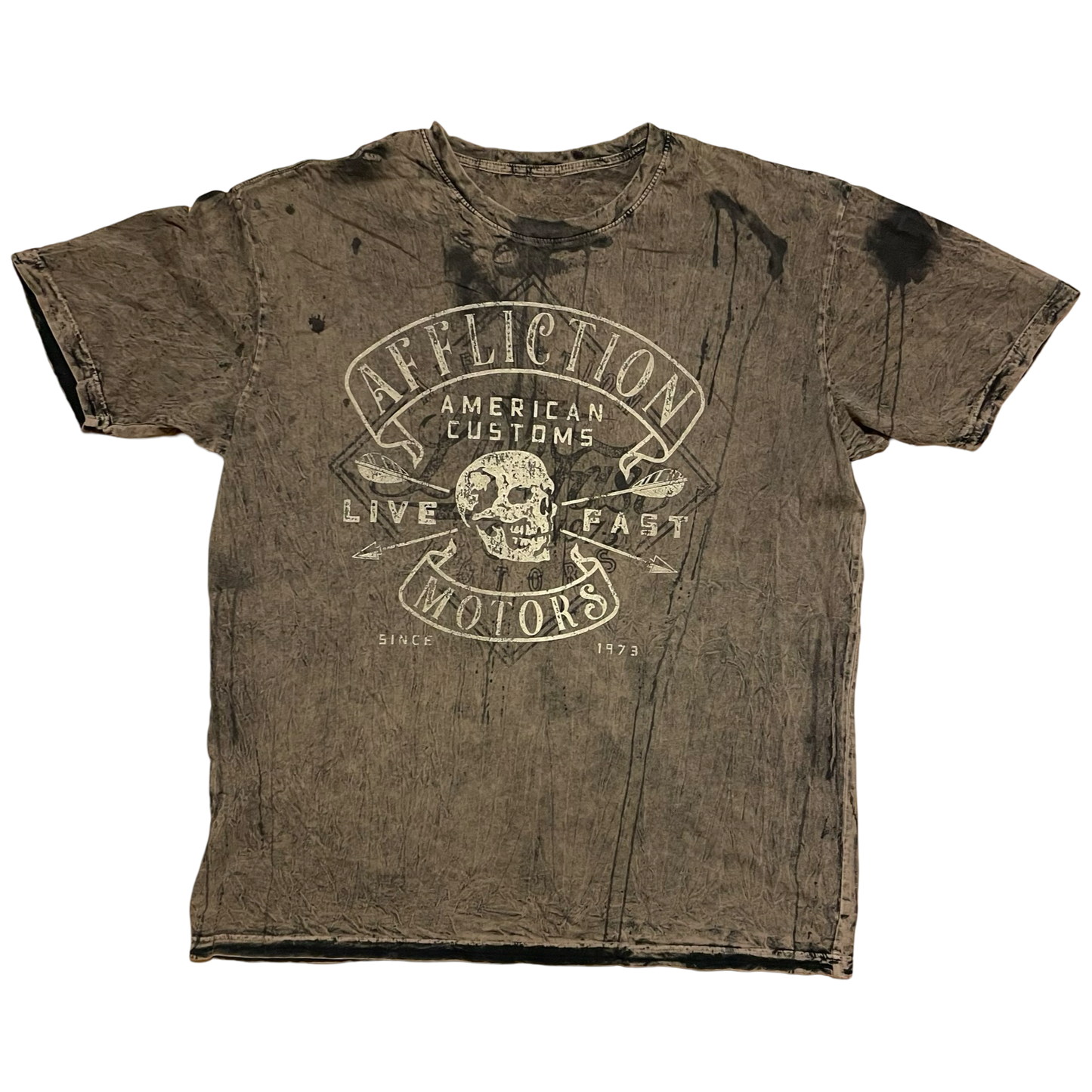 (XXXL) Affliction live fast reversible tee