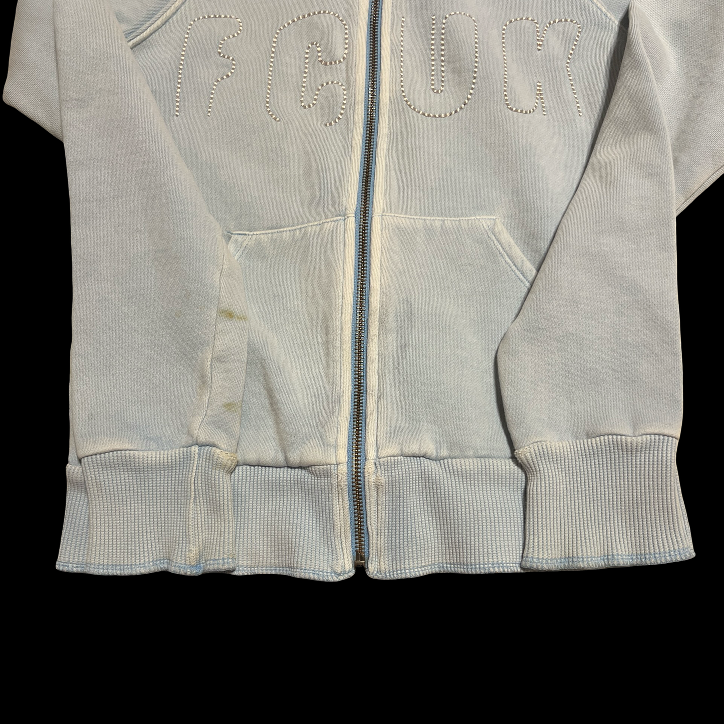 (XS) fcuk baby blue jacket
