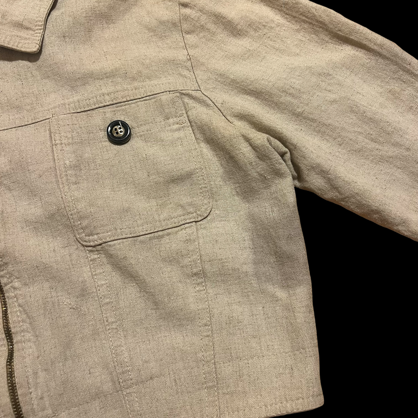 (S) lew magram collection vintage linen style cropped jacket