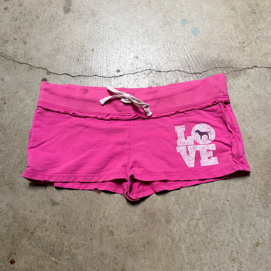 (XS) ladies Victoria’s Secret micro mini spellout shorts