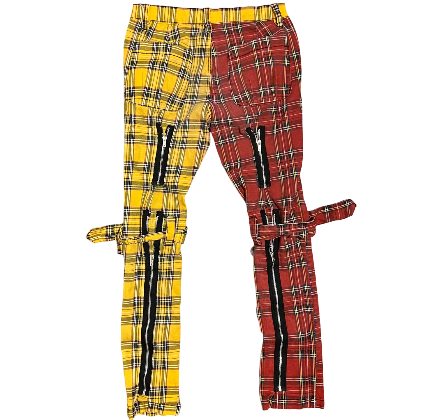 (30) tripp red & yellow skinny pants