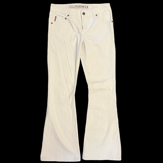 (5) mudd cream flare jeans