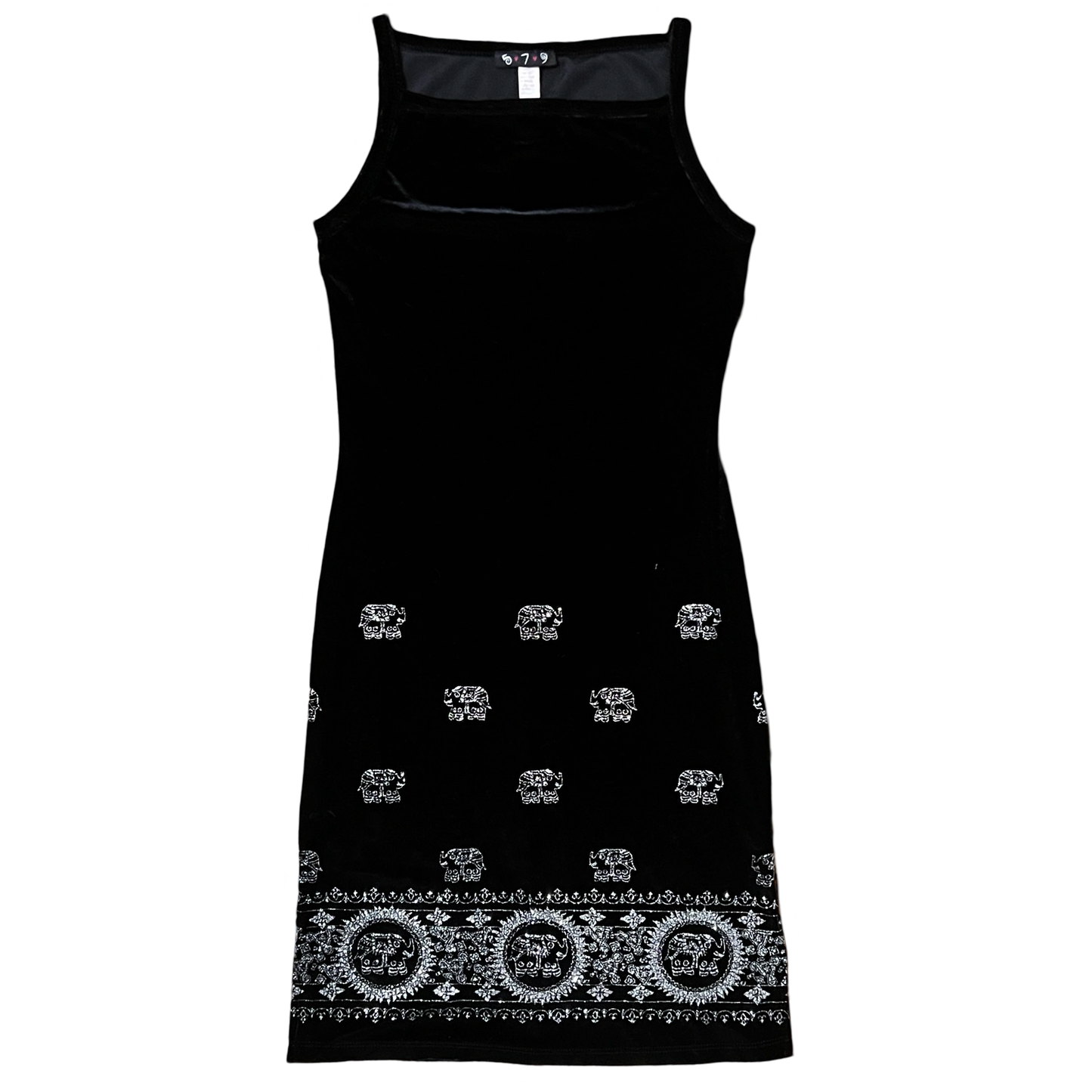 (XS) 579 velvet elephant midi dress