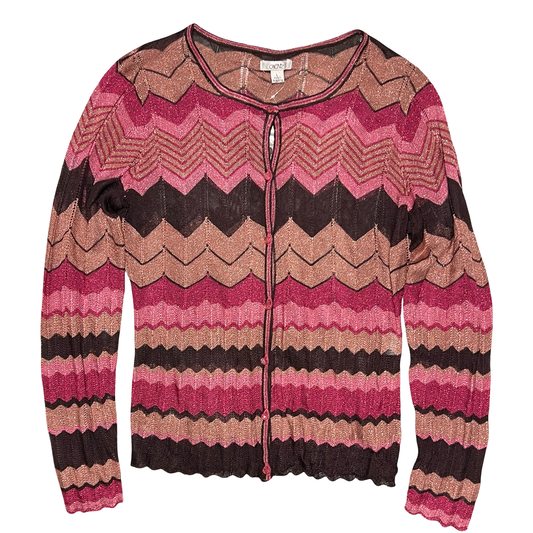 (L) cache thin cardigan