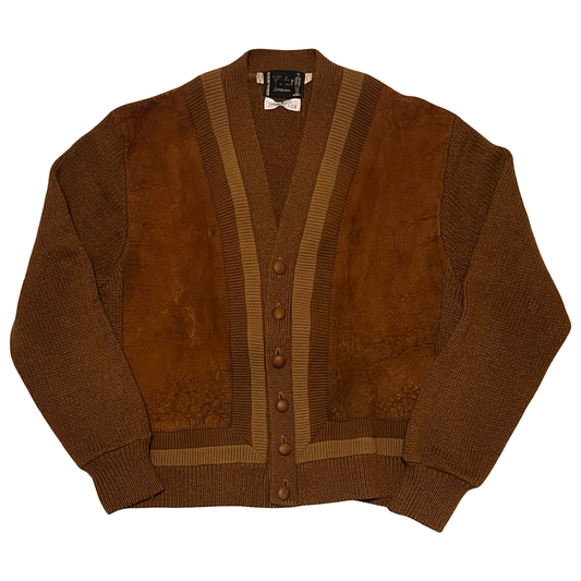 (L) brown wool cardigan