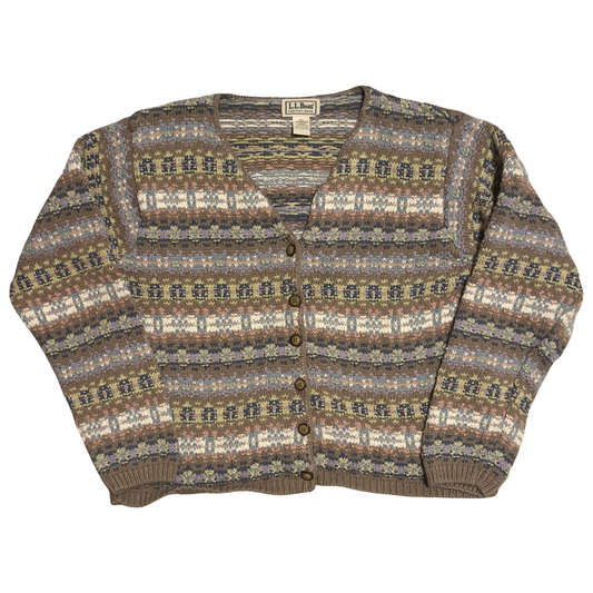 (L) vintage LL Bean womens sweater cardigan