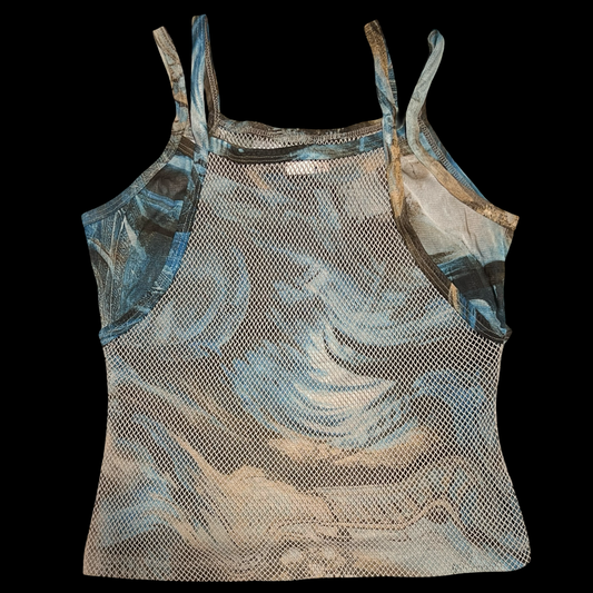 (L) mkm fish net double layer top
