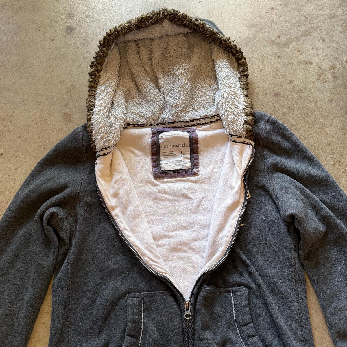 (L) ladies Aeropostale fur lined zip up