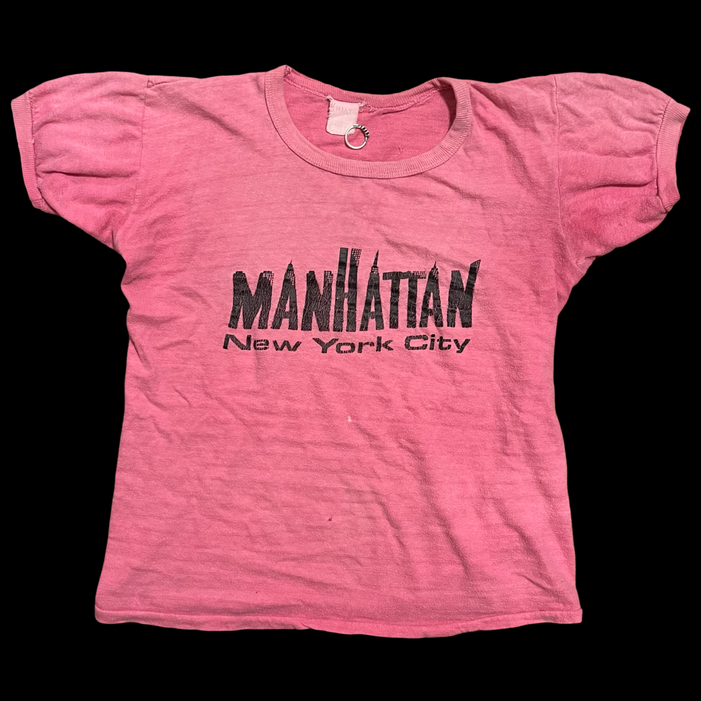 (S) manhattan new york city pink baby tee