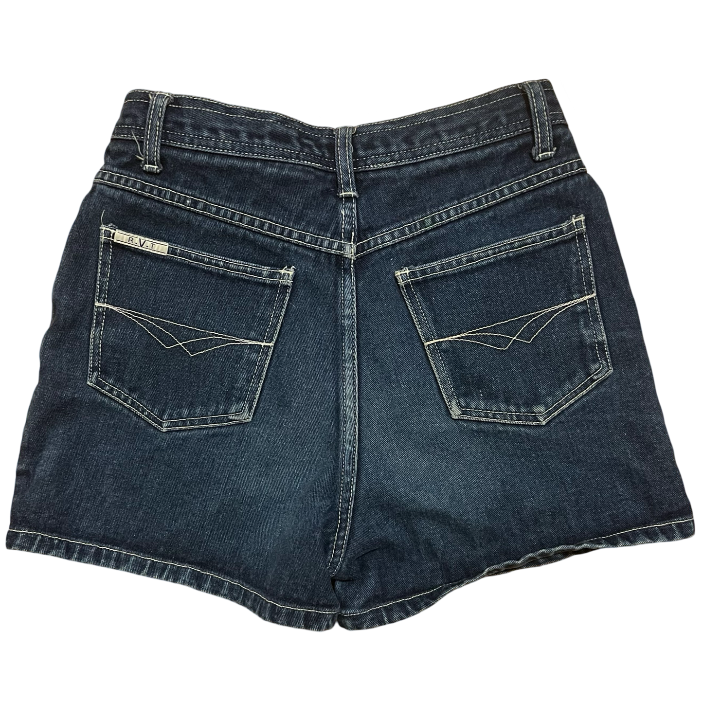 (16) rvt serve piping hot demin mini shorts