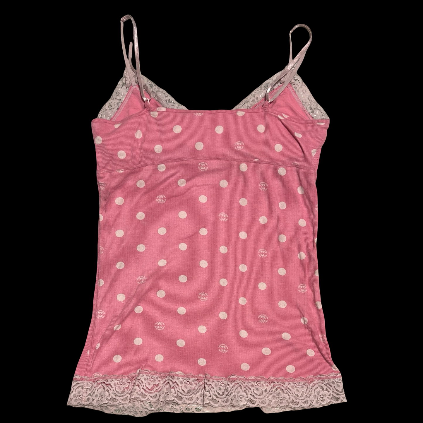 (L) victoria's secret pink polka dot tank top
