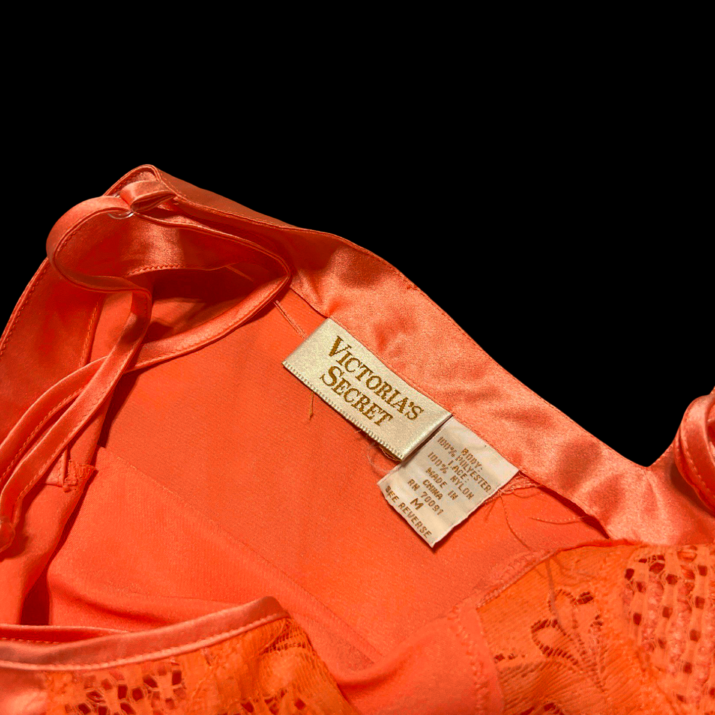 (M) victoria's secret coral mini slip dress