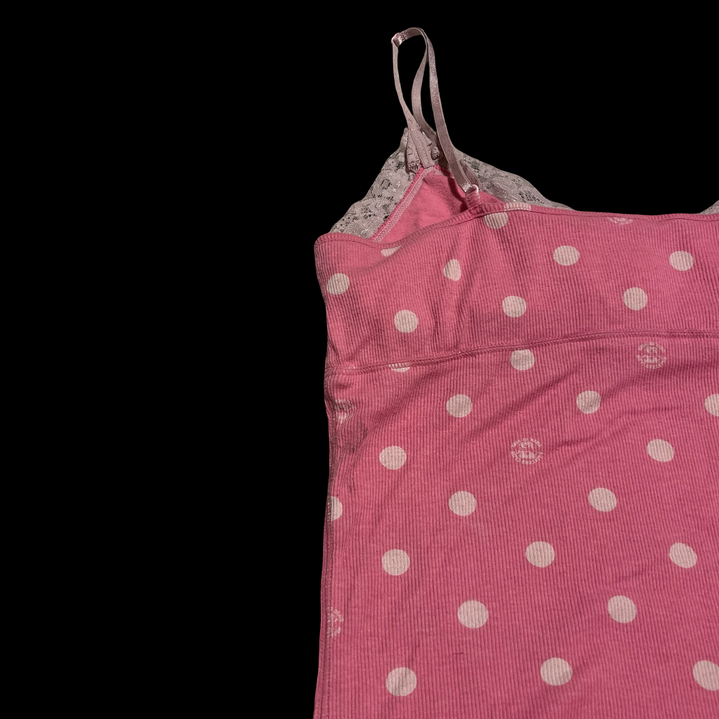 (L) victoria's secret pink polka dot tank top