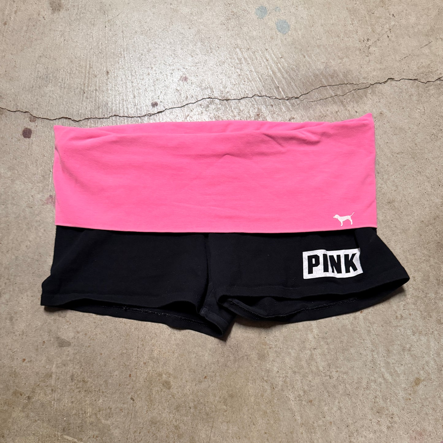 (M) ladies Victoria’s Secret pink micro mini fold over shorts